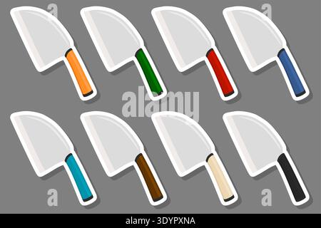Illustration on theme big kit steel axes with wooden handle, metal ax for hunting, pattern ax consisting of many different axes on grey background, fo Stock Vector