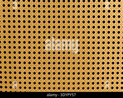 Natural Rattan Webbing Texture Background, Seamless Wicker Cane Mesh Pattern for Furniture Design, Bohemian Style Interior Decor, and Traditional Asia Stock Photo