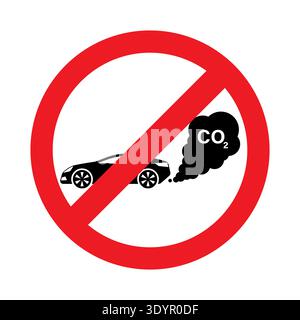 Car with Smoke Logo Symbol. Car Air Pollution. Vector Illustration. Stock Vector