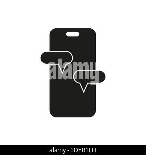 Smartphone message icon. Mobile Vector communication. Virtual chat symbol. Electronic gadget shape. EPS 10. Stock Vector
