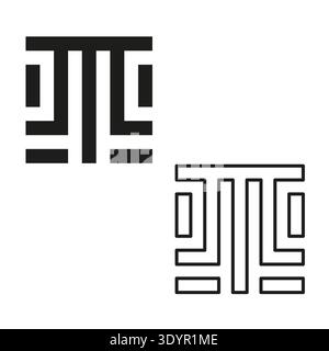Magnificent abstract icon. Stylized pillar symbol. Architectural Vector figure. Modern structural shape. EPS 10. Stock Vector