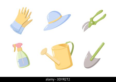 Gardening Tools Accessories Set Stock Vector