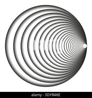 Shifted circle patterns. Abstract depth Vector. Professional radial frames. Clean white backgrounds. EPS 10. Stock Vector