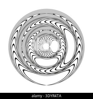 Concentric circle pattern. Wavy Vector lines. Abstract motion spiral. Modern unique geometric shape style. EPS 10. Stock Vector