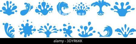 Liquid water splashes falling drops Stock Vector
