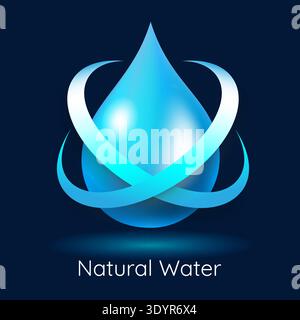 Natural water blue drop icon Stock Vector