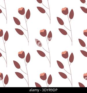 seamless botanical simple pattern with flowers Stock Vector