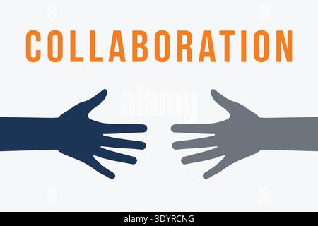 Collaboration Hands Illustration Business Theme Stock Vector