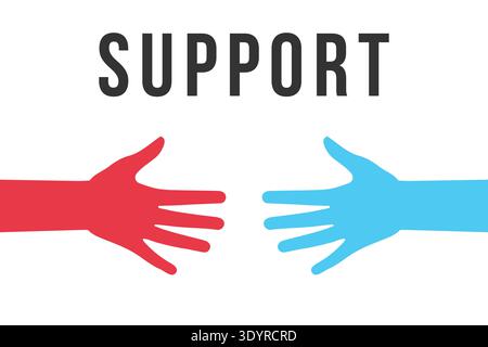 Support Hands Illustration Charity Theme Stock Vector