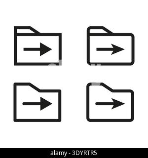 Four folders Vector. Data transfer icon. File upload symbol. Document storage set. EPS 10. Stock Vector