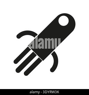 Rocket ship icon. Fast launch Vector. Space travel symbol. Simple minimal figure. EPS 10. Stock Vector