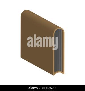 Standing book icon. Brown cover vector. Library volume symbol. Education art design. EPS 10. Stock Vector