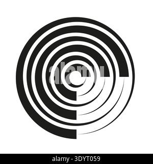 Abstract circle Vector. Segment ring pattern. Black round icon. White background design. EPS 10. Stock Vector