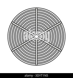 Wire wheel icon. Round turbine grid. Circle spoke Vector. Geometric mesh. EPS 10. Stock Vector
