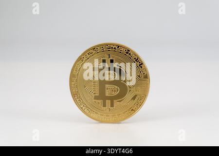 Bitcoin coin, cryptocurrency symbol Stock Photo