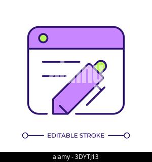 Blogging line color icon Stock Vector