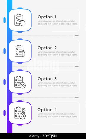 Quality control lifecycle infographic 4 steps Stock Vector