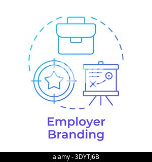Employer branding blue gradient concept icon Stock Vector