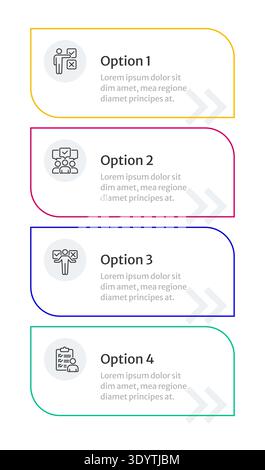 Survey collecting methodology infographic 4 steps Stock Vector
