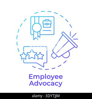 Employee advocacy blue gradient concept icon Stock Vector