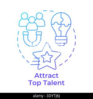 Attract top talent blue gradient concept icon Stock Vector