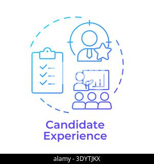 Candidate experience blue gradient concept icon Stock Vector