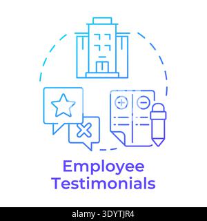 Employee testimonials blue gradient concept icon Stock Vector
