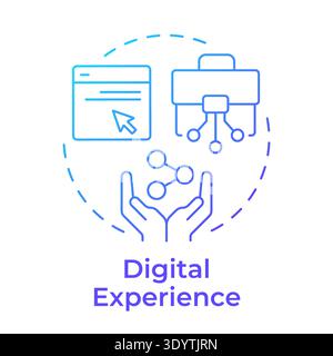 Digital experience blue gradient concept icon Stock Vector
