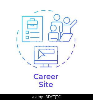 Career site blue gradient concept icon Stock Vector