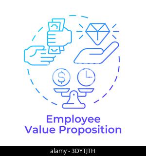 Employee value proposition blue gradient concept icon Stock Vector