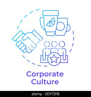 Corporate culture blue gradient concept icon Stock Vector