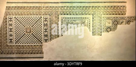 2nd-3rd century Dionysian Mosaic from Okeanos Villa. A Roman masterpiece at the Zeugma Mosaic Museum, Turkey—founded by Alexander the Great. Stock Photo
