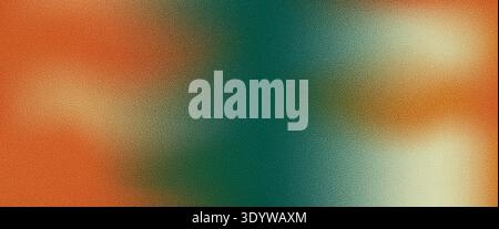 Green orange red noise grain gradient background. Teal orange transition with waves. Sand dots stipple gradation texture. Vector design. Spray abstrac Stock Vector