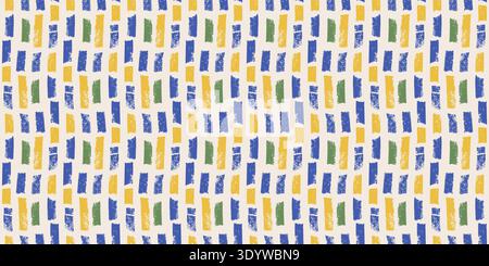 Small dash kids colorful seamless pattern. Surface pattern design geometric handmade motif. Hand drawn mini streaks texture. Vector repeat background Stock Vector
