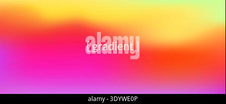 Vibrant gradient background for tech startup branding, landing page and pitch deck. Neon aurora mesh with orange, magenta and purple for digital produ Stock Vector