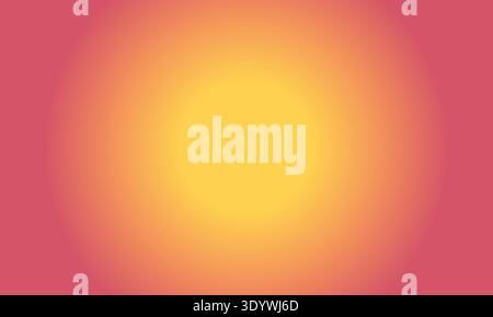 A soft radial gradient transitions from a bright golden yellow center to a warm coral pink edge. This minimalist abstract background evokes a sense Stock Vector