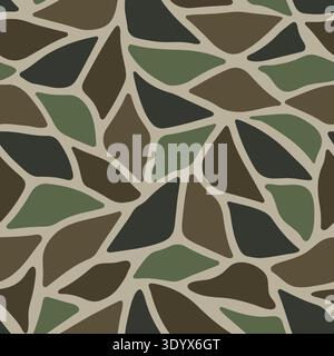 Forest Mosaic Duck Hunting Camouflage Seamless Pattern Stock Vector