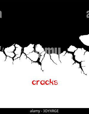 Cracks abstract grunge background. Hand drawn. Not AI, vector illustration. Stock Vector