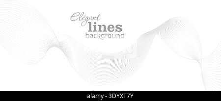 A simple design with graceful curves in soft, light grey tones on a white background, creating a sense of movement and calm. Hand drawn. Not AI Stock Vector