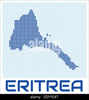 Eritrea dot map. Dotted shape of the country. Eritrea boundary dots with title. Vector illustration. Stock Vector