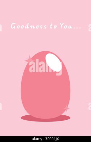 Minimal Easter greeting card with a pastel egg illustration symbolizing happiness, spring season, and festive holiday celebration. Stock Vector