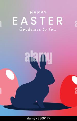 Easter Greeting Card Style with gradient Stock Vector