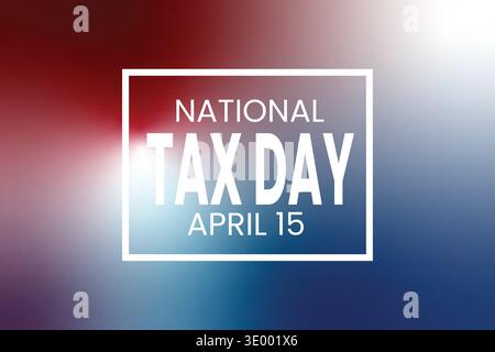 Colorful Tax Day graphic with glowing effects and bold typography suitable for tax awareness campaigns. Stock Vector