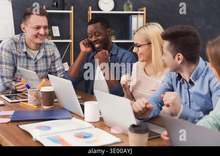 Programmers working in software developing company Stock Photo
