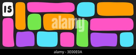 Set of 15 wavy organic shapes. Stock Vector