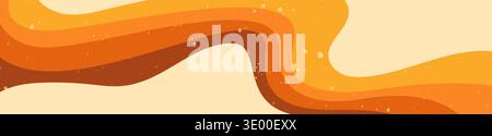 Retro Zebra groovy banner in warm color and texture. Stock Vector