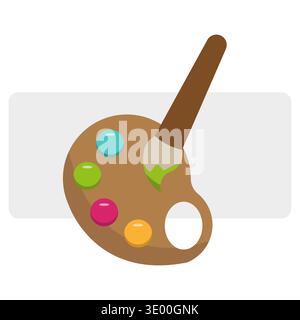 Professional wooden palette. Creative painting Vector. Multi colored set. Traditional hobby equipment. Stock Vector
