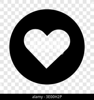 Lovehearted circularity icon. Romanticism Vector button. Favoriteness liking symbolisms. Blackened rounding elements. Stock Vector