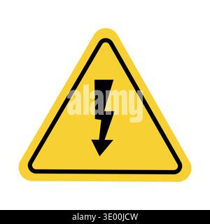 Electricity hazard icon. Voltage Vector illustration. Industrial power identification. Precautionary warning representation. Stock Vector