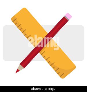 Professional measurement set. Creative pencil Vector. Educational ruler icon. Specialized technical equipment. Stock Vector